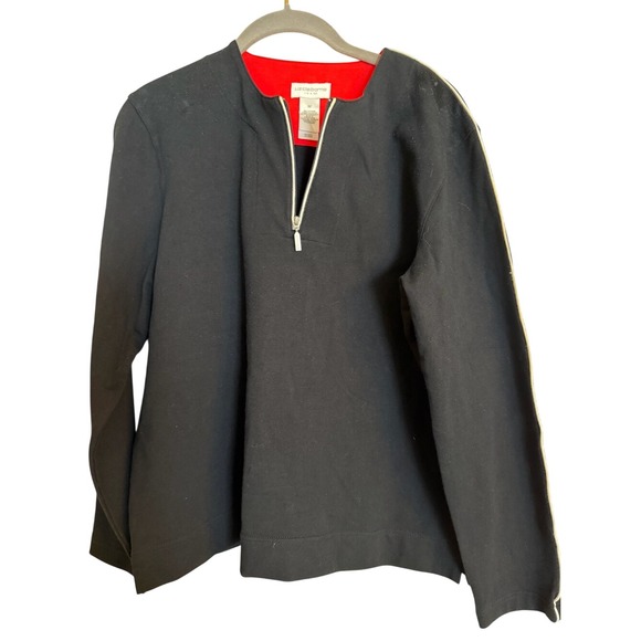 Liz Claiborne Tops - Liz Claiborne Liz & Co Womens Black Quarter Zip Sweatshirt Modern Contrast M